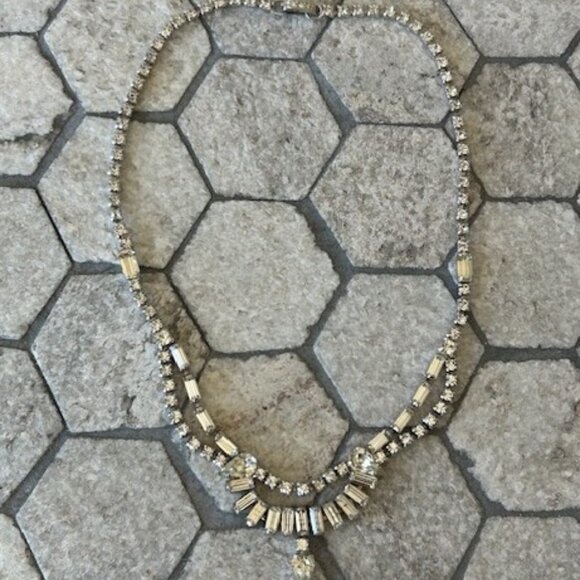 KRAMER “The Diamond Look” Rhinestone Choker NECKLACE - Picture 7 of 9